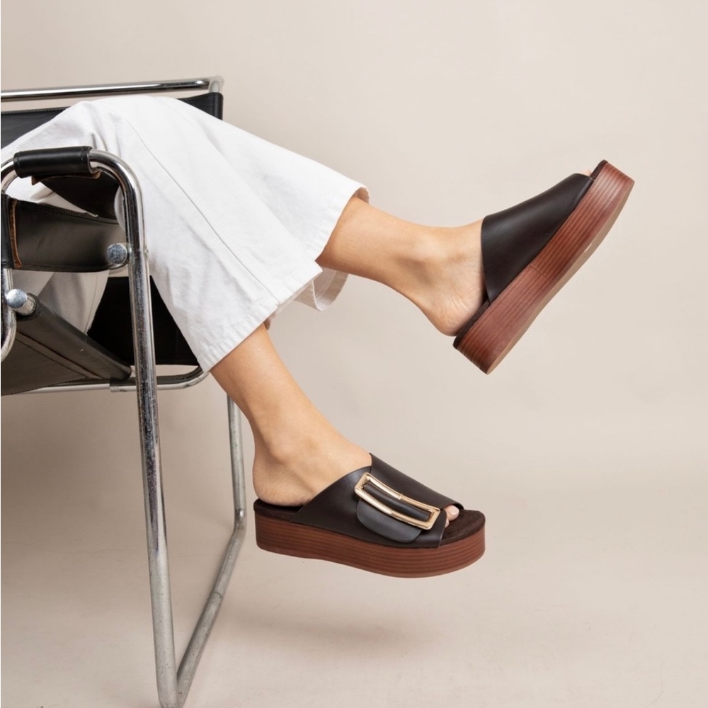 NWT Kelsi Dagger Brooklyn Dover Platform Sandal, Black 8.5